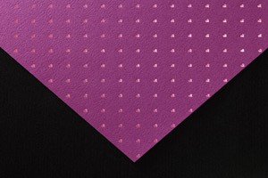 箔押し遊び紙 紫 ハート柄 ピンク箔